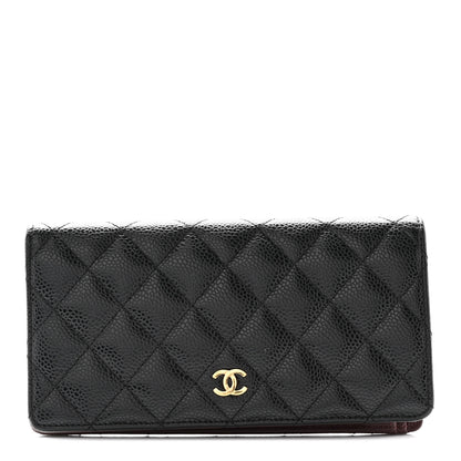 Chanel Caviar Quilted Yen Wallet Black 1 of 12