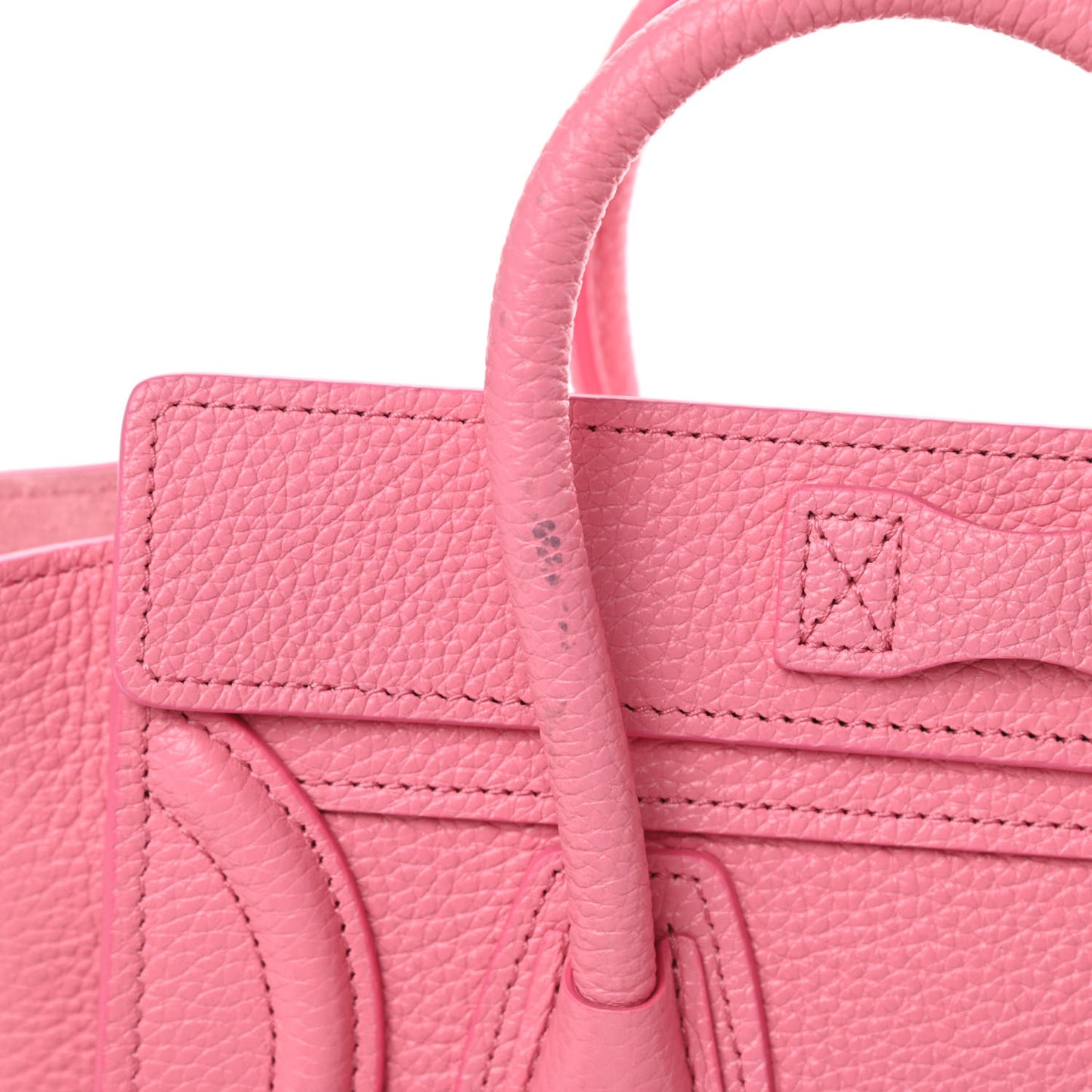 Drummed Calfskin Nano Luggage Flamingo