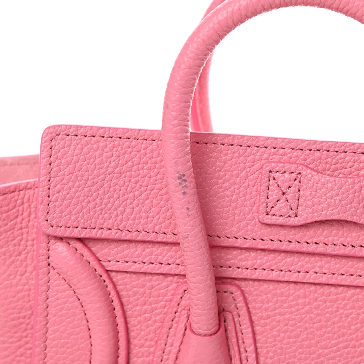 Celine Drummed Calfskin Nano Luggage Flamingo 16 of 16