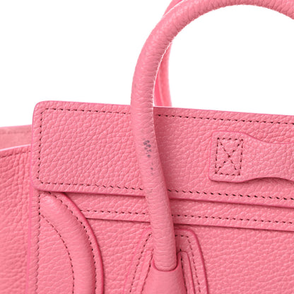 Celine Drummed Calfskin Nano Luggage Flamingo 16 of 16