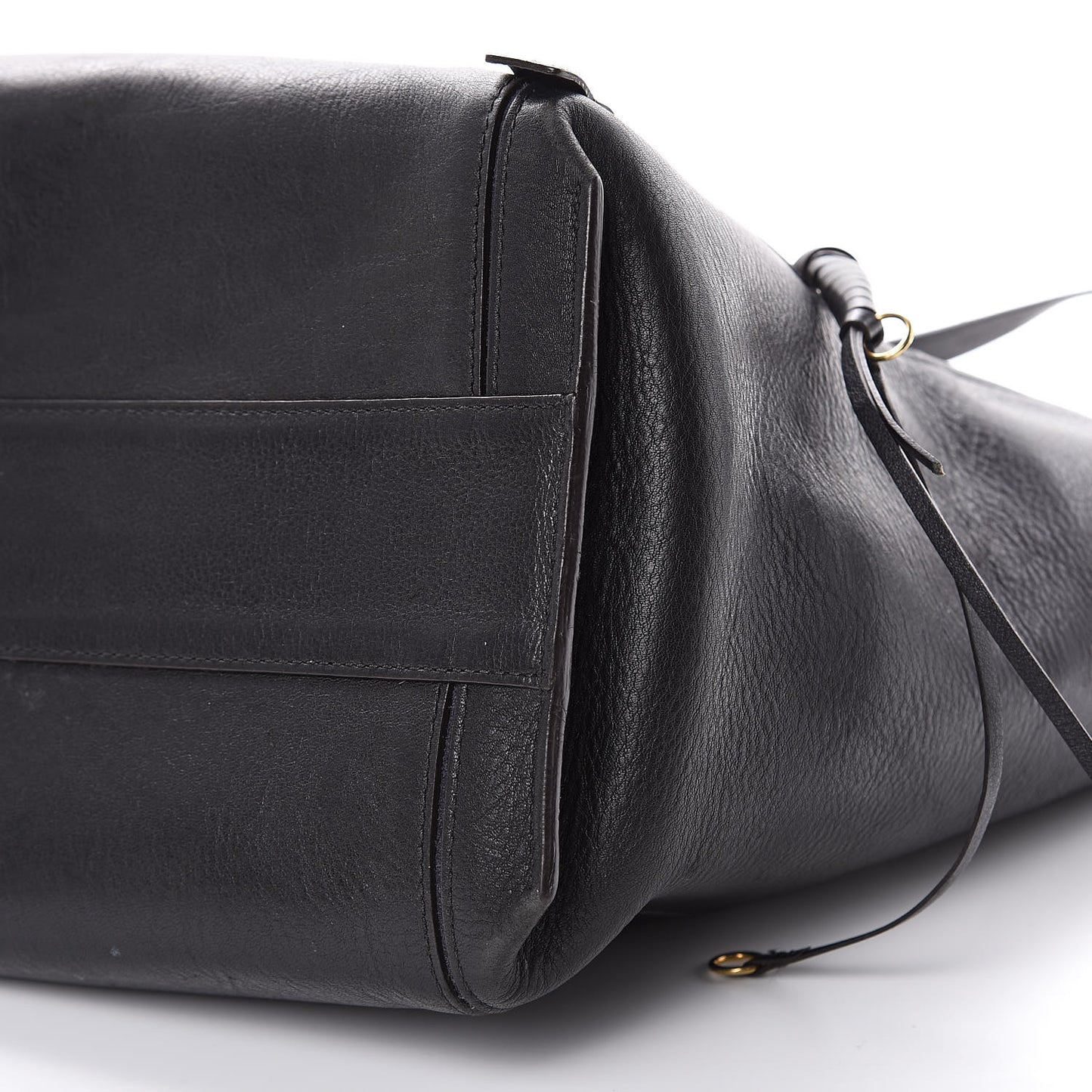 Smooth Calfskin Medium Milo Shopping Tote Black