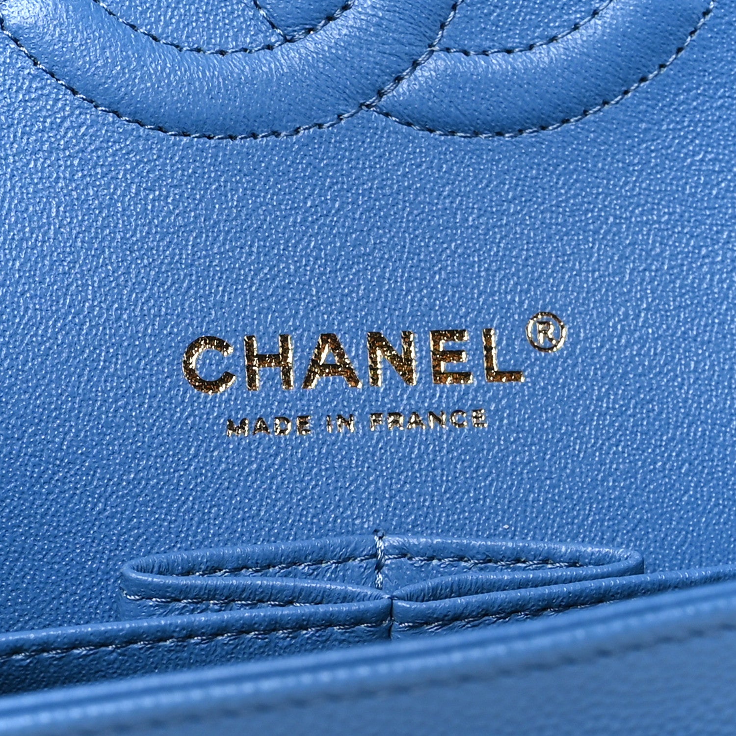 Chanel Caviar Quilted Medium Double Flap Blue 6 of 11