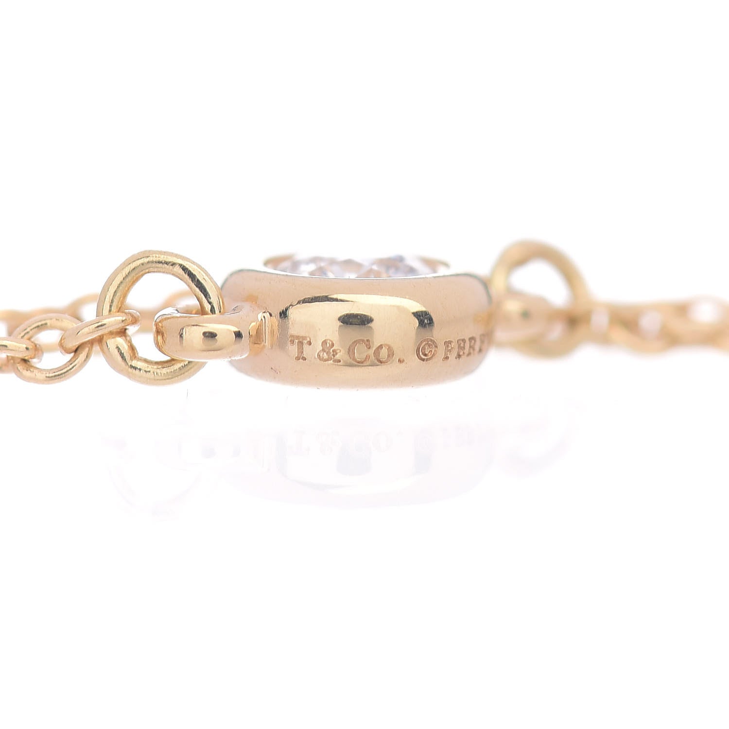 Tiffany 18K Yellow Gold Diamond .07ct Elsa Peretti Diamonds By The Yard Ring 52 6 4 of 4