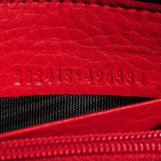 Gucci Pebbled Calfskin Soho Zip Around Wallet Red 8 of 8