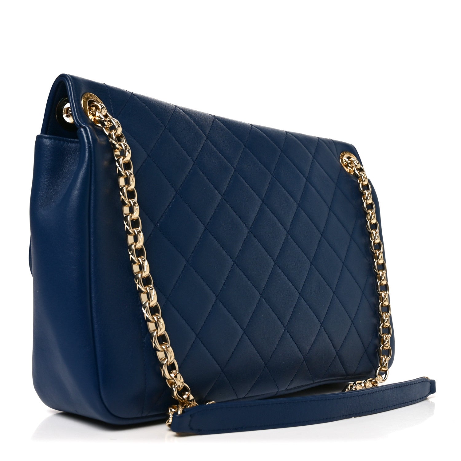 Chanel Lambskin Quilted Large Chic With Me Flap Navy 2 of 9