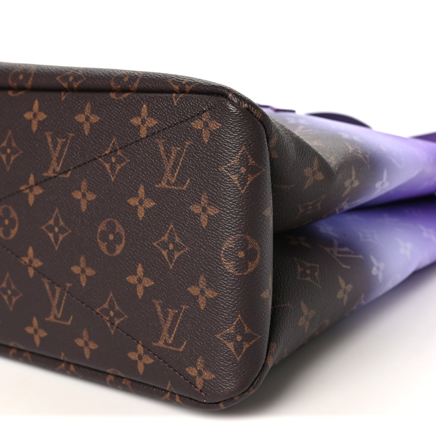 Monogram Pigment Shopper Tote MM  Purple