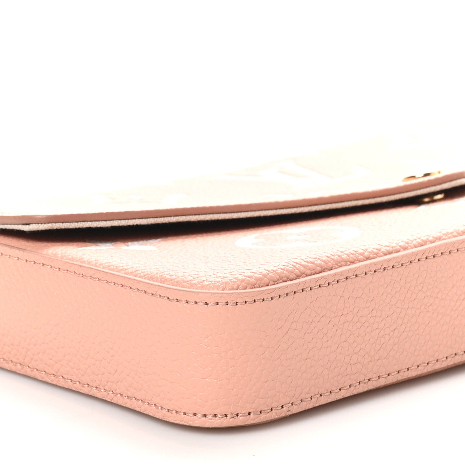 Louis Vuitton Empreinte Monogram Giant Felicie Pochette Chain Wallet Rose Trianon Creme 9 of 10