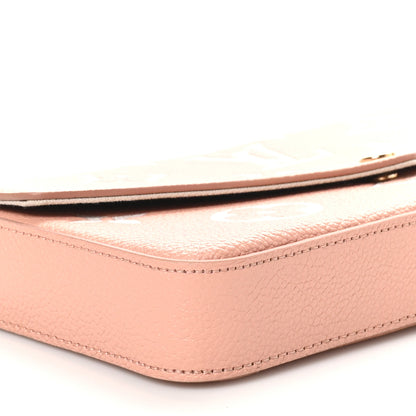 Louis Vuitton Empreinte Monogram Giant Felicie Pochette Chain Wallet Rose Trianon Creme 9 of 10