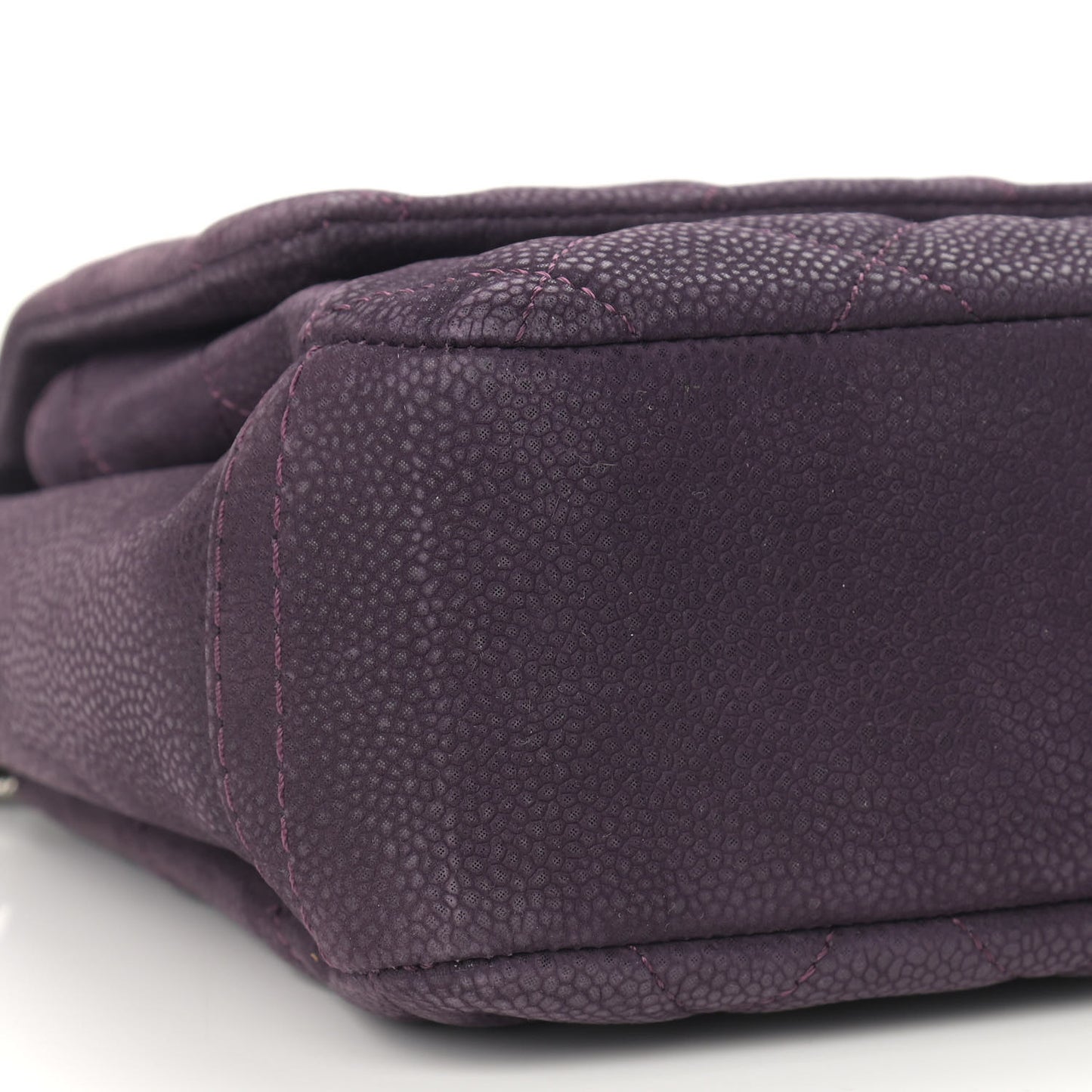 Iridescent Caviar Quilted Medium Lady Pearly Flap Plum