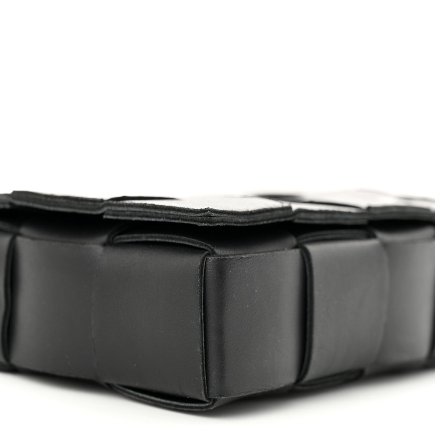 Lambskin Maxi Intreccio Small Cassette Crossbody Bag Black