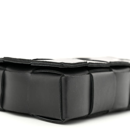 Bottega Veneta Lambskin Maxi Intreccio Small Cassette Crossbody Bag Black 9 of 10