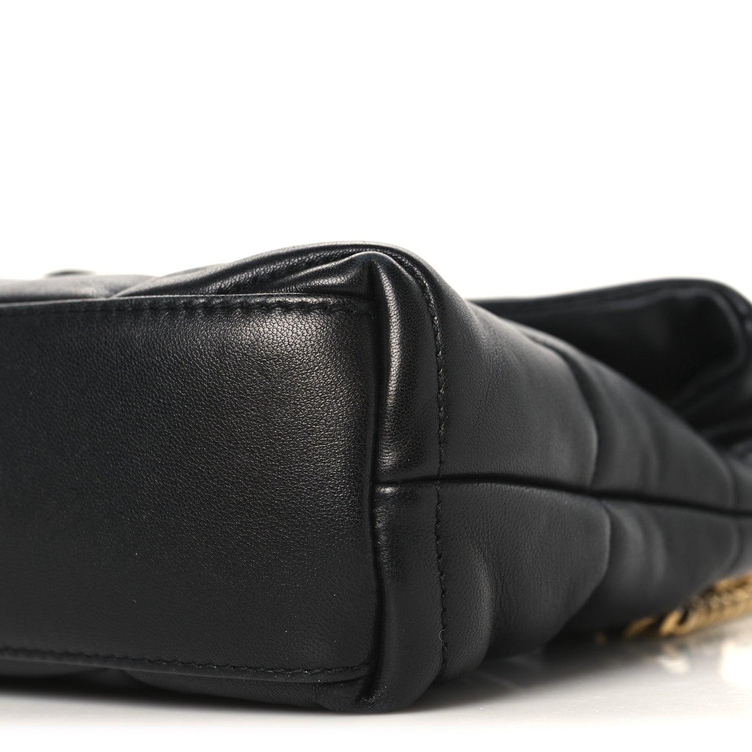 Saint Laurent Lambskin Quilted Toy Loulou Puffer Monogram Chain Satchel Black 11 of 12