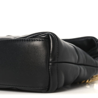 Saint Laurent Lambskin Quilted Toy Loulou Puffer Monogram Chain Satchel Black 11 of 12