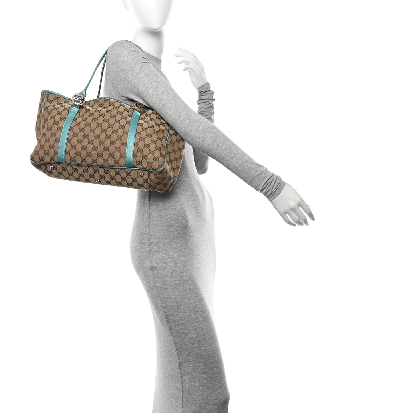 Monogram Medium Twins Shoulder Bag Turquoise