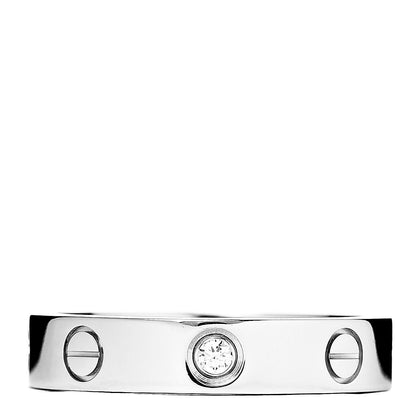 Cartier 18K White Gold Diamond 4mm LOVE Wedding Band Ring 52 6 1 of 4