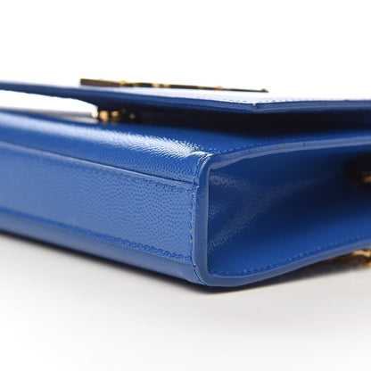 Saint Laurent Grain De Poudre Small Classic Monogram Kate Satchel Royal Blue 13 of 14