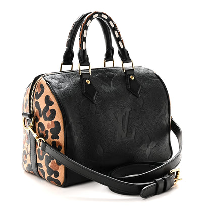 Louis Vuitton Empreinte Monogram Giant Wild At Heart Speedy Bandouliere 25 Black 3 of 9