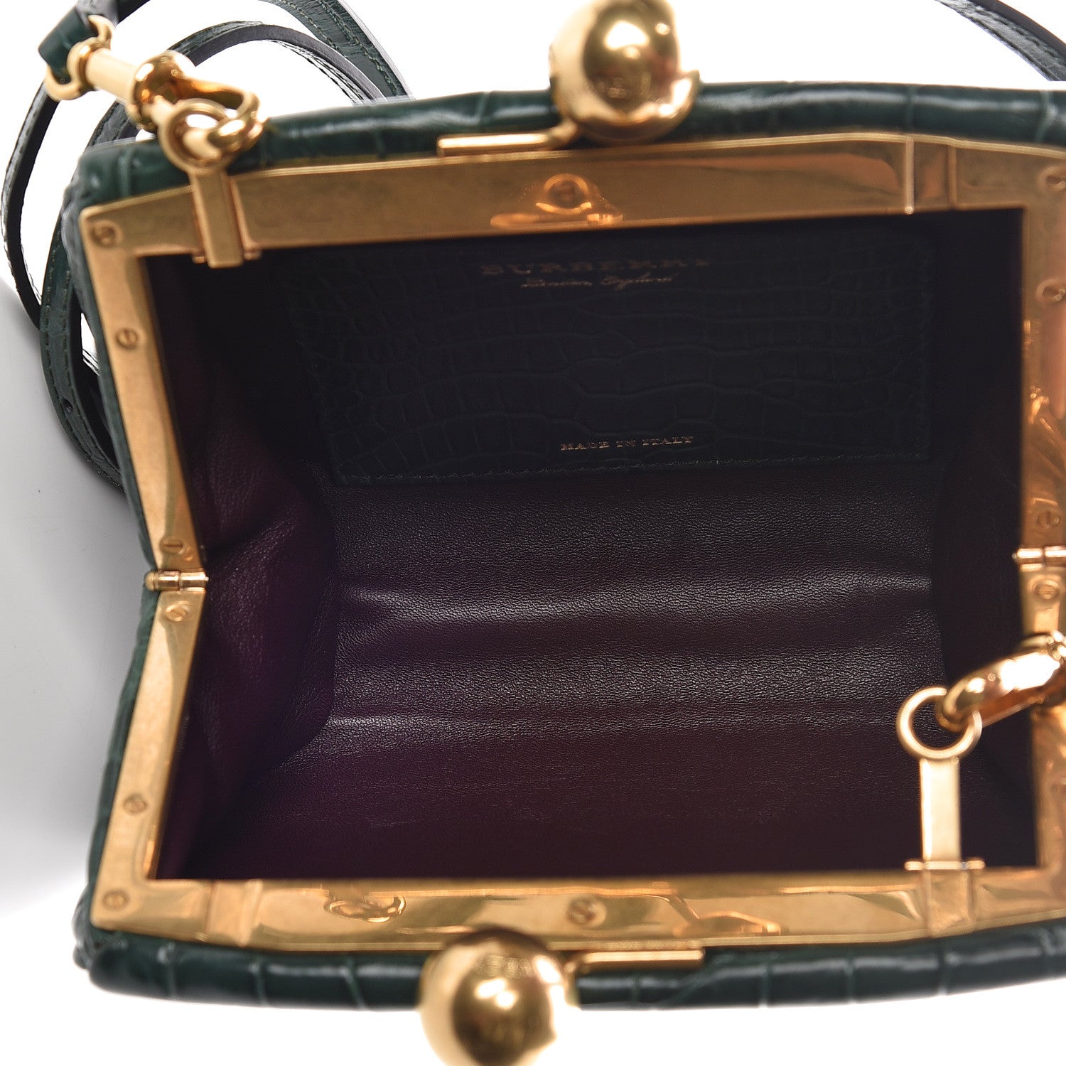 Burberry Alligator Small Frame Bag Dark Green 5 of 9