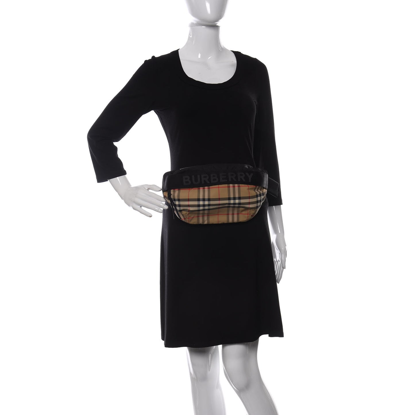 Nylon Vintage Check Sonny Bum Bag Archive Beige Black