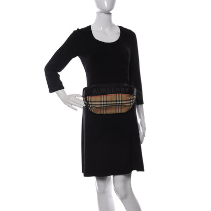 Burberry Nylon Vintage Check Sonny Bum Bag Archive Beige Black 2 of 10