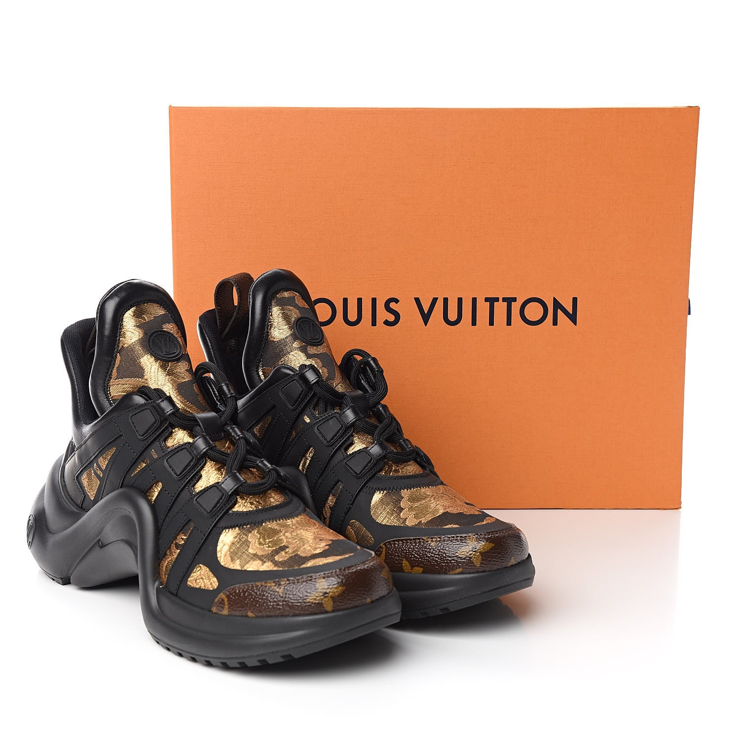 Louis Vuitton Monogram LV Archlight Sneakers 41 Gold Black 9 of 9