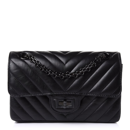 Chanel Aged Calfskin Chevron Quilted 2.55 Reissue Mini Flap So Black 1 of 11