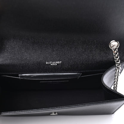 Saint Laurent Grain De Poudre Medium Classic Monogram Kate Satchel Black 4 of 4