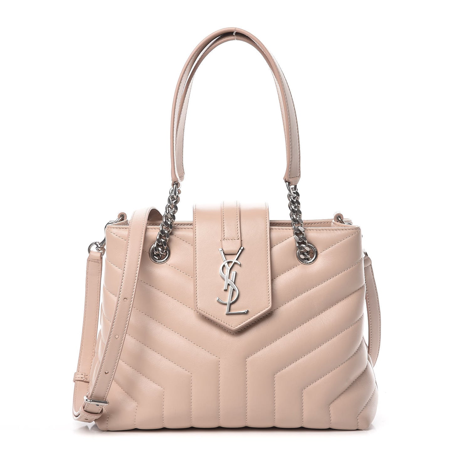 Calfskin Y Quilted Monogram Small Loulou Shopper Marble Pink