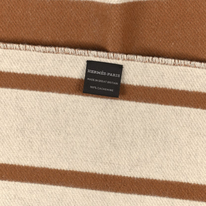 Hermes Cashmere Casaque Pile Ou Face Muffler Vigogne Ivoire 3 of 3