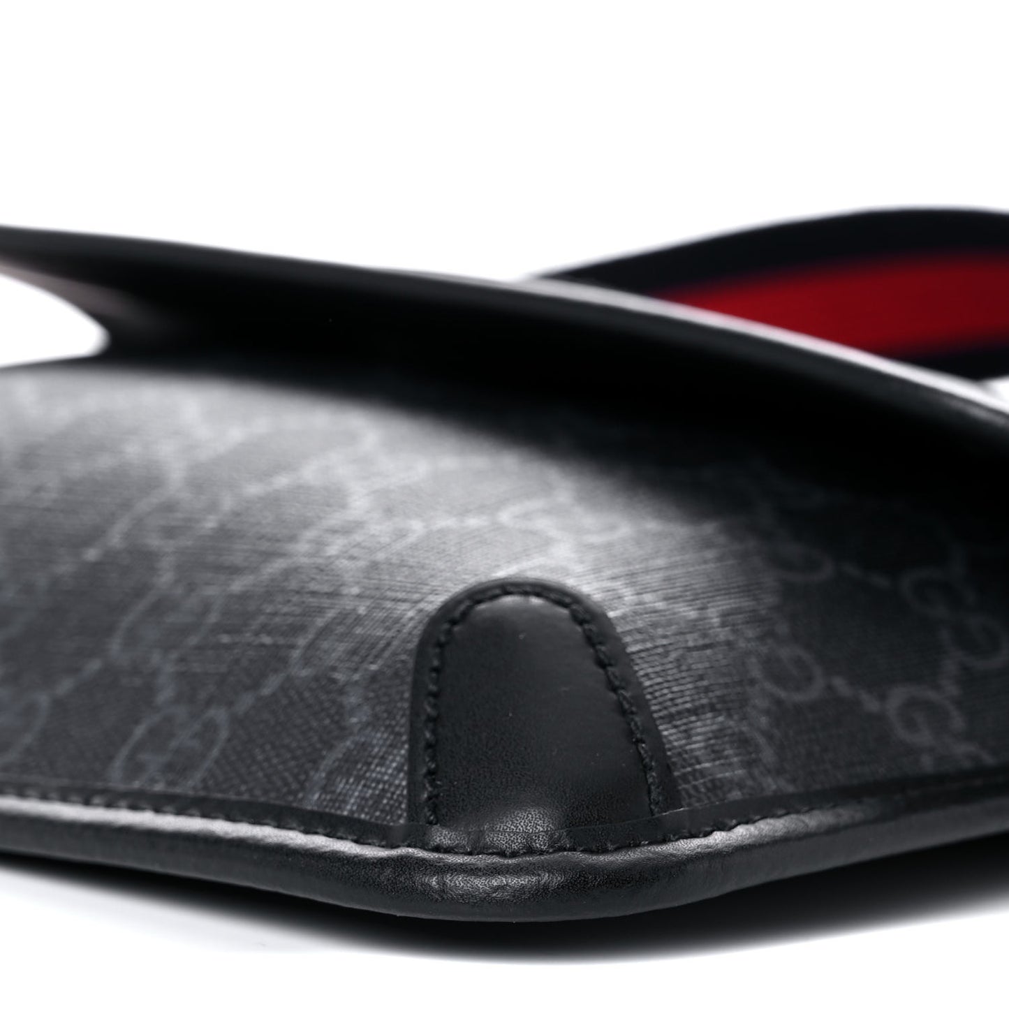 GG Supreme Monogram Web Slim Belt Bag Black Grey