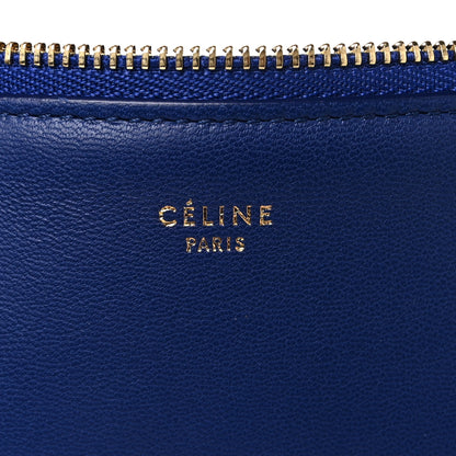 Celine Smooth Lambskin Bi-Color Solo Clutch Pouch Royal Blue Khaki 5 of 8