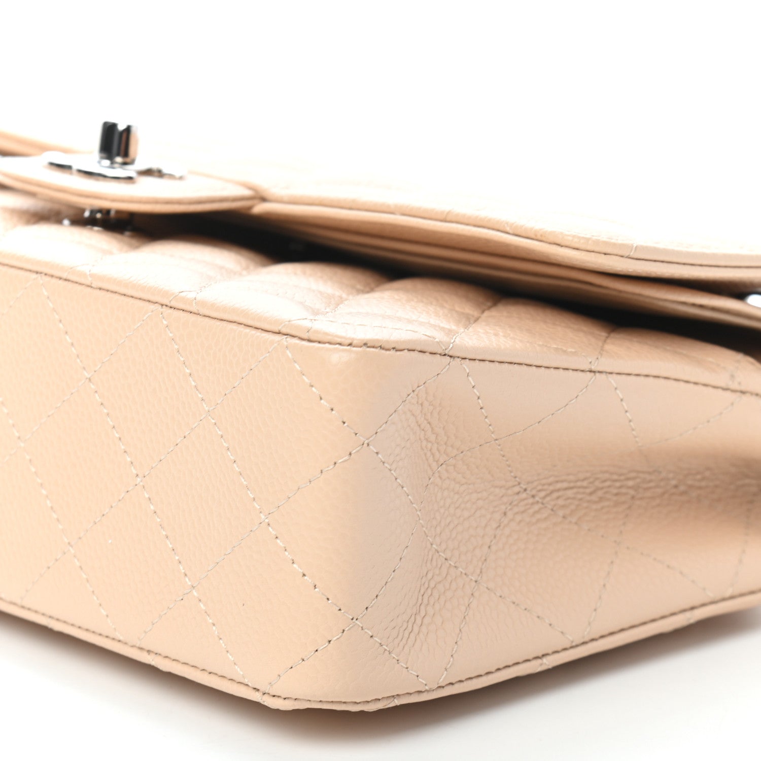 Chanel Caviar Quilted Medium Double Flap Beige Clair 9 of 9