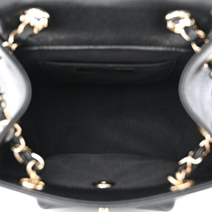 Chanel Shiny Caviar Quilted Small Pockets Drawstring Backpack Black 5 of 12