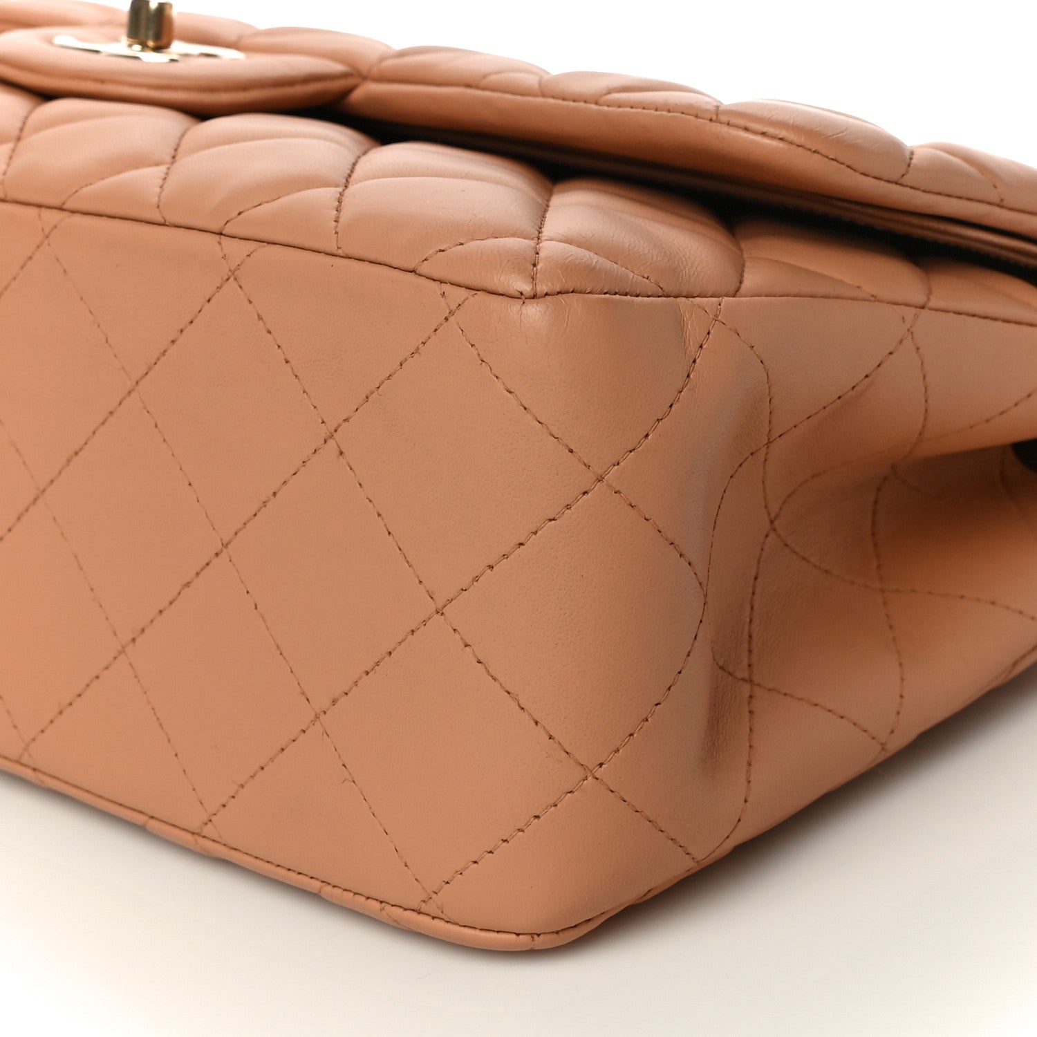 Chanel Lambskin Quilted Jumbo Double Flap Dark Beige 5 of 11