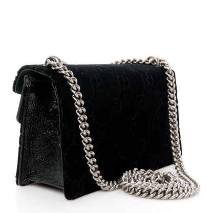 Gucci Velvet Skipper Crystal GG Monogram Small Dionysus Shoulder Bag Black Black Diamond 3 of 11