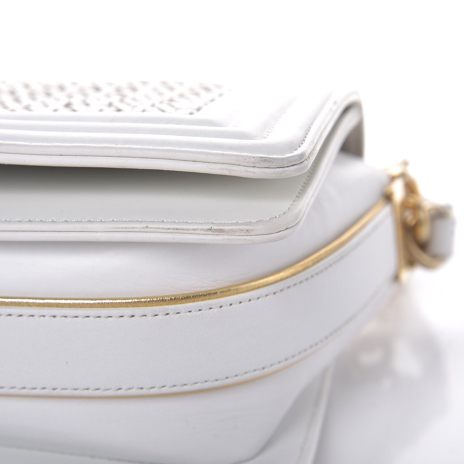 Chanel Sheepskin Braided Medium Boy Reverso Flap White 10 of 18