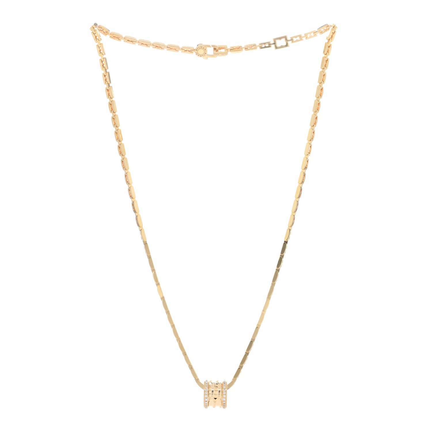 Bulgari 18K Yellow Gold Diamond B.Zero1 Rock Pendant Necklace 2 of 5