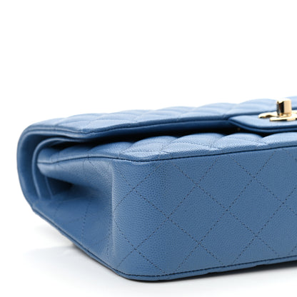 Chanel Caviar Quilted Medium Double Flap Blue 9 of 9