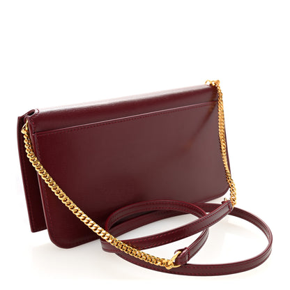 Saint Laurent Smooth Calfskin Monogram Phone Holder Crossbody New Dark Bordeaux 3 of 10