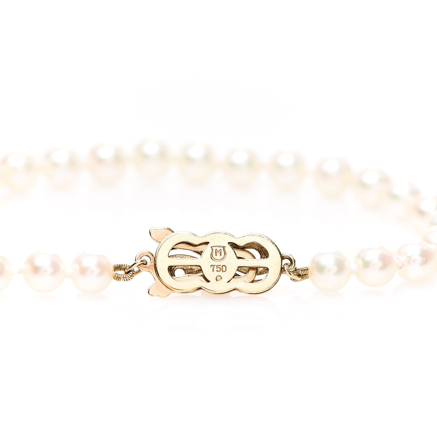 18K Yellow Gold Akoya Pearl 5.5-6mm Strand Bracelet