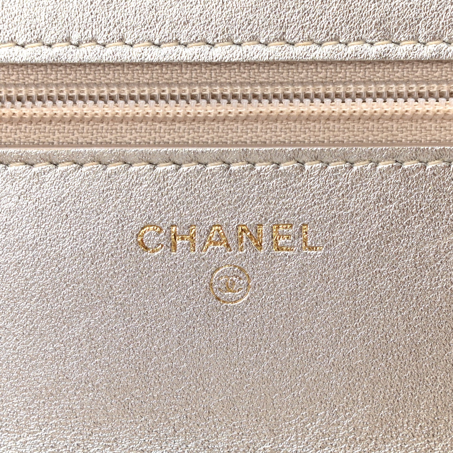 Gradient Metallic Lambskin Quilted Like A Wallet Wallet On Chain WOC Gold Pink