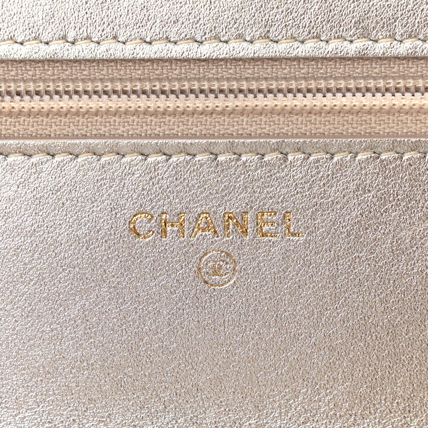 Chanel Gradient Metallic Lambskin Quilted Like A Wallet Wallet On Chain WOC Gold Pink 6 of 11