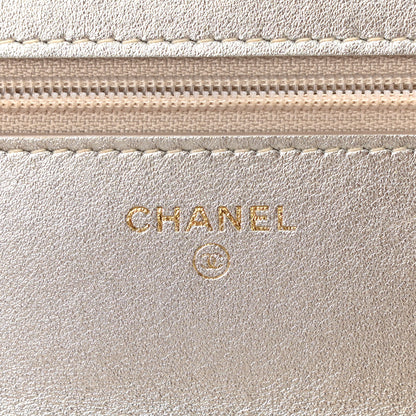 Chanel Gradient Metallic Lambskin Quilted Like A Wallet Wallet On Chain WOC Gold Pink 6 of 11