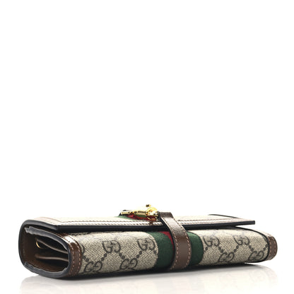 Gucci GG Supreme Monogram Azalea Calfskin Web Jackie 1961 Chain Wallet Beige Ebony Brown Sugar 4 of 11