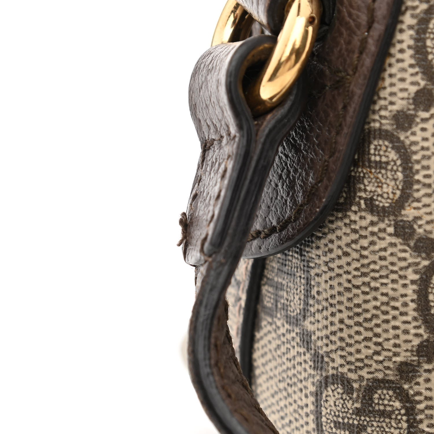 Gucci GG Supreme Monogram Textured Dollar Calfskin Web Small Ophidia Dome Shoulder Bag Beige Ebony New Acero 11 of 11