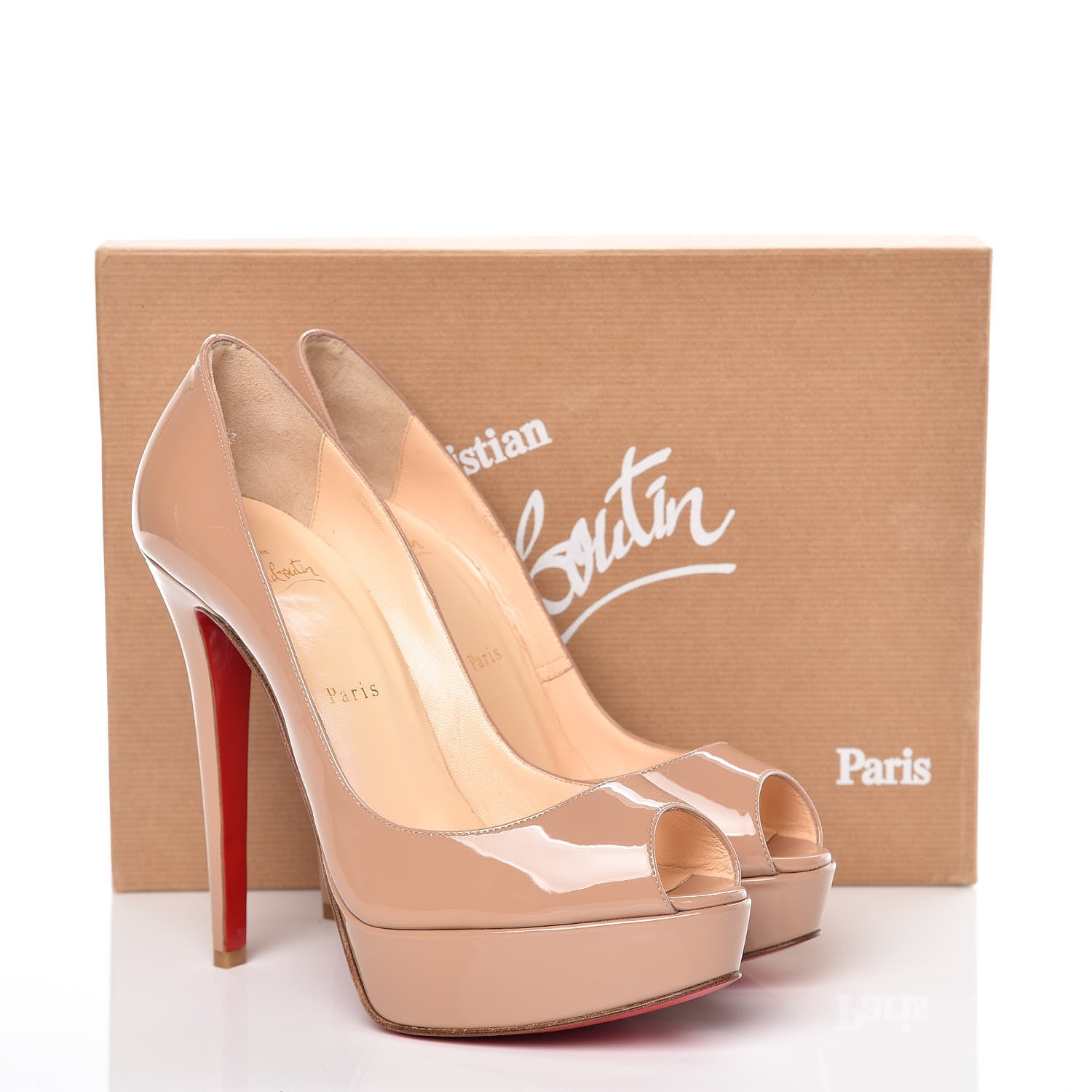 Christian Louboutin Patent Banane 140 Pumps 38.5 Nude 10 of 10