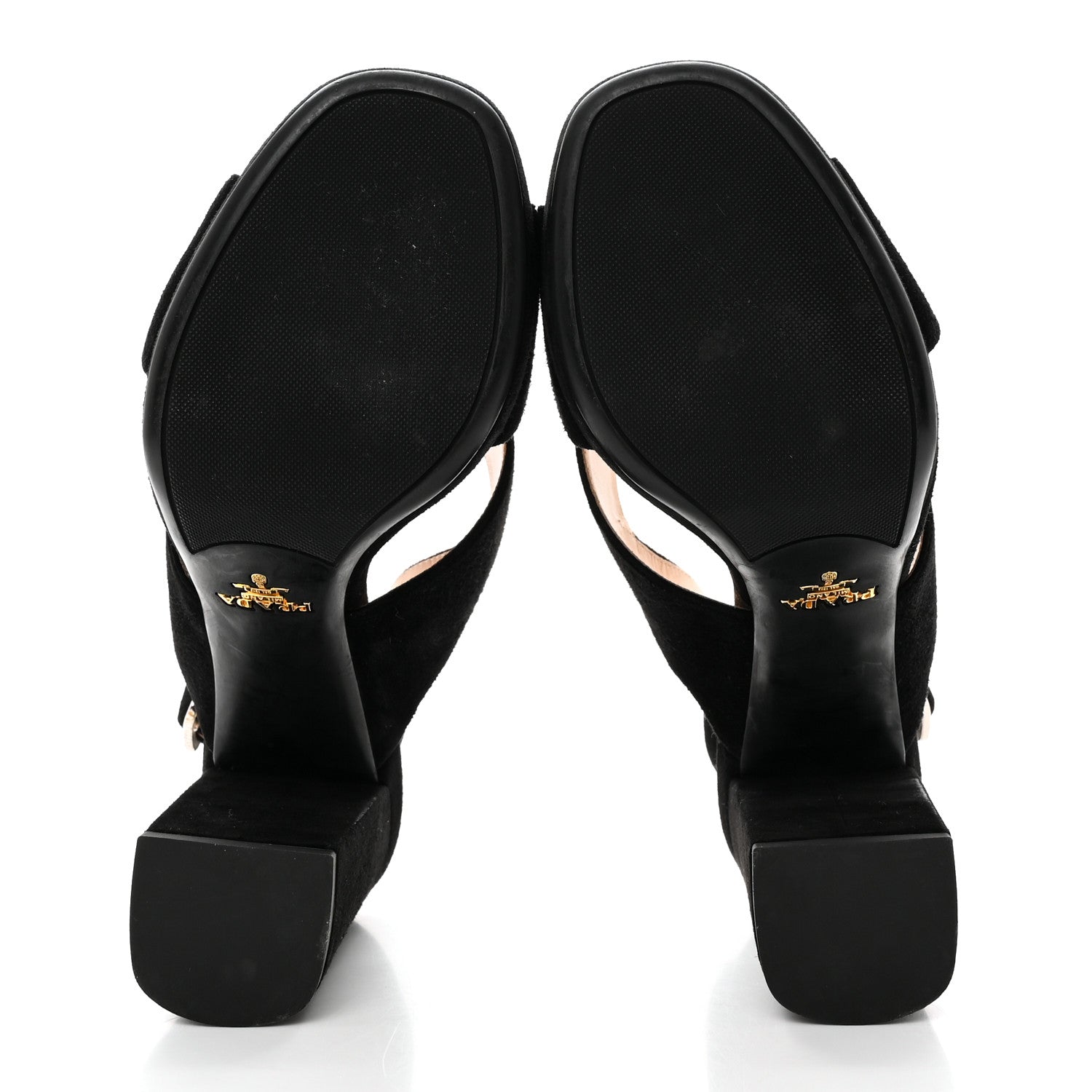 Prada Suede Platform Sandals 38 Black 5 of 15