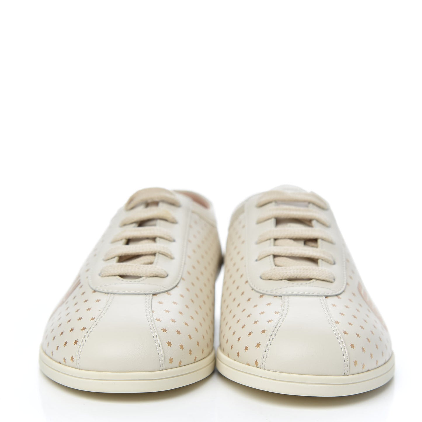 X SEGA Calfskin GUCCY Stars Womens Falacer Sneakers 36 White