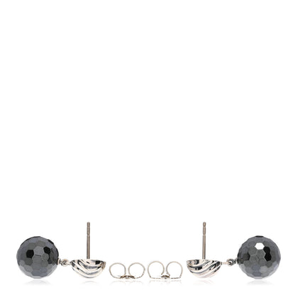 David Yurman Sterling Silver Hematine Sculpted Cable Drop Earrings 3 of 4