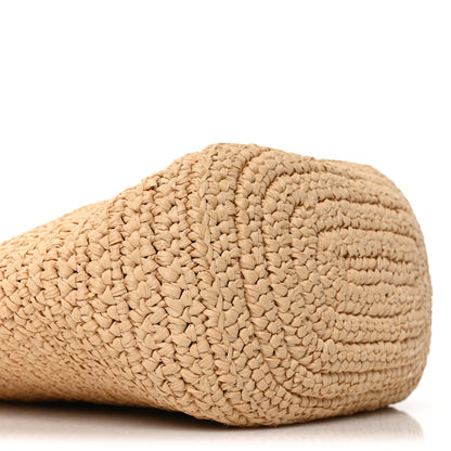 Prada Yarn Raffia Effect Crochet Small Bucket Bag Naturale 8 of 9